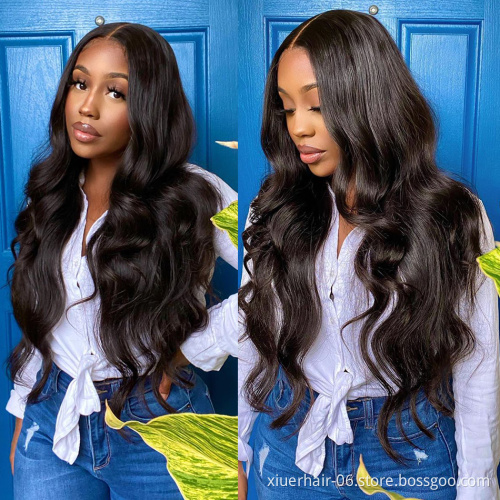 Ready To Ship Brazilian HD Body Wave Wholesale 100% Vendors Glueless Virgin Front Lace Curly Wet and Wavy Human Hair Wig